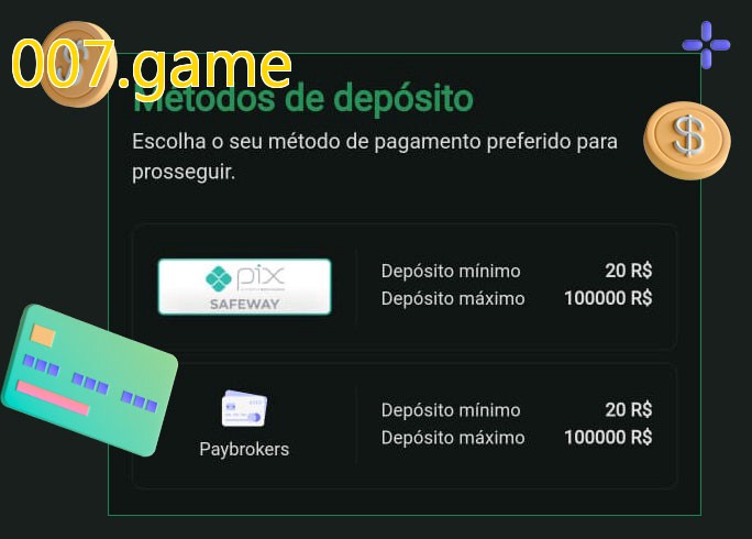 O cassino 007.gamebet oferece uma grande variedade de métodos de pagamento
